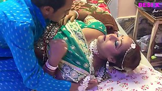 Suhag rat--- Frist night after marriage -- newly bride eating cum like a bitch