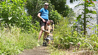 Fucked and Cumshot in the Park with Stranger