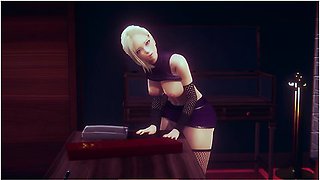 3d Hentai Ino Yamanaka Rubs Her Pussy On The Table