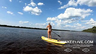 Big-Ass Blonde's Naked Walk on a Paddleboard