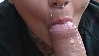 A Nice and Deep Blowjob From This Naughty Nymph