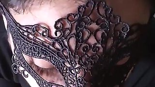 Cum on Black Lace Mask