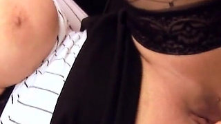 Lesbian Office Scene-3_blonde Big-breasted Lesbian Invites Her Employee to Have Sex with a Strap-on in the Office