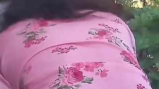 Flashing Teasing Rubbing My Hairy Pussy Outdoors Squirting