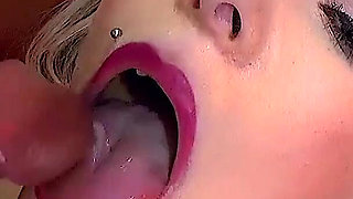 Horny blonde Ariella satisfies these horny guys with a nice blowjob
