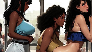 Big Titty Lesbian Hentai MILFs Drink Each Others Milky Tittys on the Bus in New Spicy Toons Hentai!