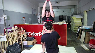 Submissive Woman Tied up and Fucked in an Abandoned Factory