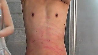 Clamps Lots of Clip Around Dick and Balls and Uses Various Whips to Knock Them off, It's Fun Time for Cosplayer Girl