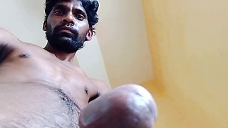 Rajesh masturbates his cock, flashes in front of his aunties, cums in bathroom