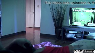 Stepdad Blowjob Threesome with Stepdaughters GF and Step Son Joins Anal