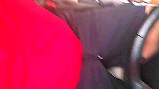 Petite 18 year old dildo fucks her pussy in the car in public
