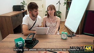 HUNT4K. Striptease and sex to get a new job...