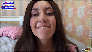 Cutie Katty West Gets Three Cocks In A Gangbang And Walks With Cum On Her Face Bukkake Cumwalk