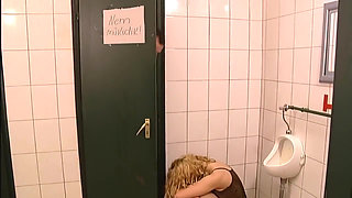 Caught Fucking in the Toilet by the Janitor.