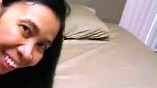 Amateur Thai in Stockings Blows and Rides a White Bull