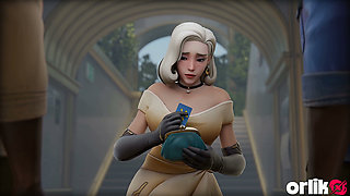 Mercy Out of Cash Services Two Bbcs - 3D Overwatch Interracial Porn