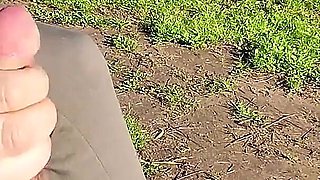 Flashing My Cock in Front a Eveyone in a Public Park and My Stepdaugher Helps Me Cumshot - Real Sex Risky