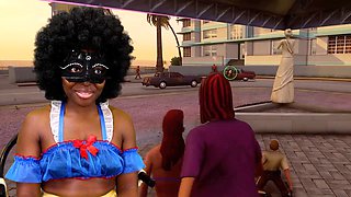 Gta vice city, beautiful ebony girl, playing video games