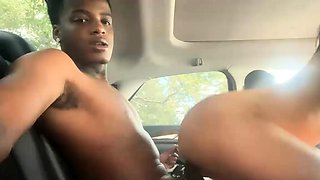 Horny brunette slut suck and ride BBC in the car live at sex