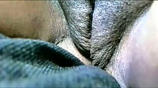 Chubby African preggo girl masturbating on webcam