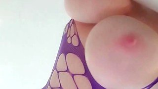 Cumshot on big boobs for slut tit fucking in hd
