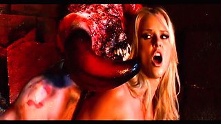 Fantasy Fuck as Hannah Rides the Devil Himself Til She's Coated in His Cum
