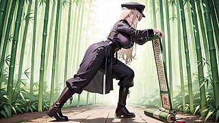 Blonde Valkyrie's Undressing Moment, That Great-slit Black Uniform Is Insane!