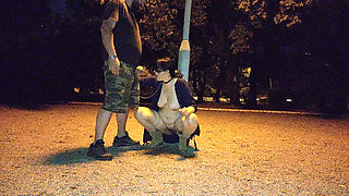 Stupid Cunt Takes Daddy's Piss in Her Mouth