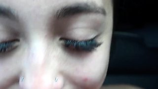 playing with her hairy asian cunt while driving