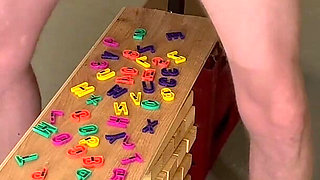 Bound Chastity Sub Fridge Magnet Squat Punishment