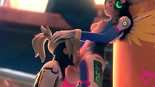 Foxy 3D Superwoman bounces up and down on a cock