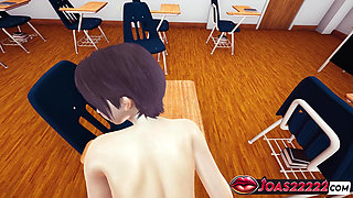 Sexy Anime 3D Hentai Starring Nagisa - Reverse Lifting Pose with Close-up Pussy Shots, Desk Doggy Style, Creampie in Missionary