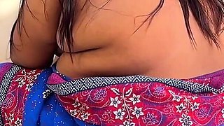 Tamil Aunty Without Blouse with Big Ass, When Washing Blouse Panty Then She Sucked My Cock and Fucked Me