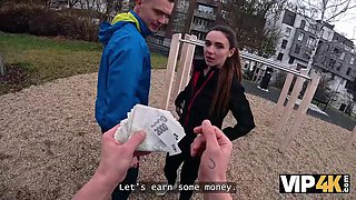 VIP4K. Jogging ended up as a hot sex with a stranger with a cuckolding BF