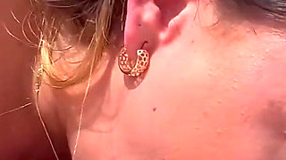 POV Fucking on the Beach with a Fan, Deep Blowjobs, Doggystyle and Missionary Outdoors