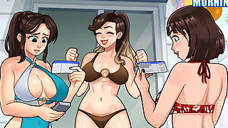 House Chores #57 Pool Party Ends in a Foursome with Three Hot Girls