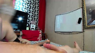 Brunette teen swallowing cum in POV blowjob