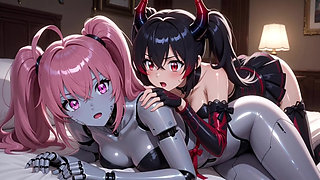 Animated Scene with Fantastic Figures Indoors