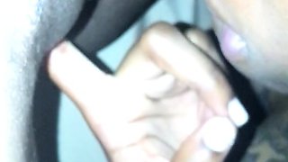 Perky amateur rides and sucks black dick pov style