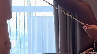 Asian Mistress Dominafire Trains Her White Submissive Slave with Pegging