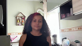 Chubby Latina Cooking in Panties Shirt Big Ass Fat Belly Jiggle