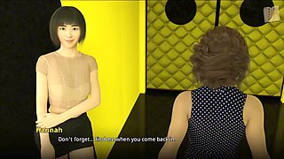 Eager brunette with big tits stars in a steamy hentai visual novel full of erotic tales