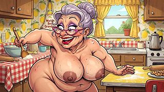 Ai Grannies Naked in Kitchen