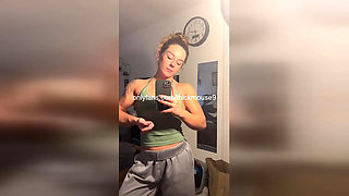 TikTok Yoga Slut's Pussy Lips Flap Open Mid-Stretch!