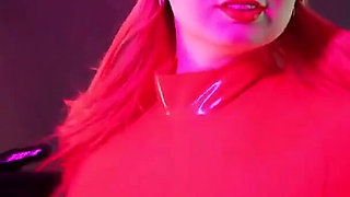 MILF with Big Ass Teasing by Shiny Latex Outfit