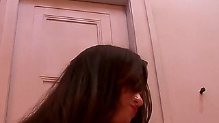 Sexy and Hor Petite Brunette Babe Takes Her Smallest Panties off While Flashing Pussy Lips and Naked Ass Under Her Skirt