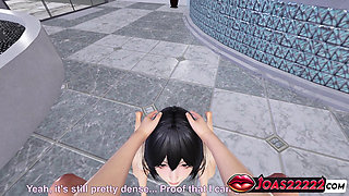 Big Tits Anime Girl Kariya Mikan Handjob and Frenulum Licking Service Leading to Deepthroat Cum Swallow