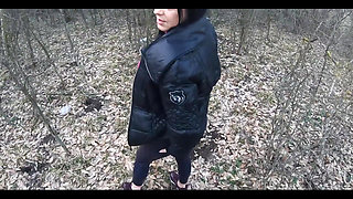 Blow-job in the Woods with My Husband Friend, Down-jacket Fetish 249