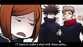 Jujutsu girl take help from buddys