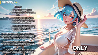 Stunning Blue Wild on a Luxury Yacht at Sunse-haired Beauty Getst